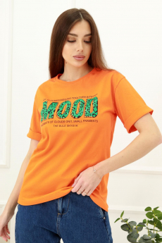 Женская оранжевая футболка  Натали со скидкой